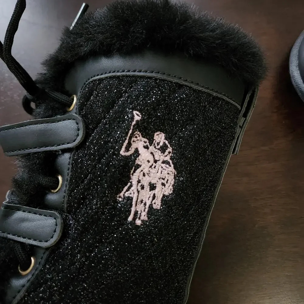 NWT US Polo Assn Black Winter Boots Size 9C